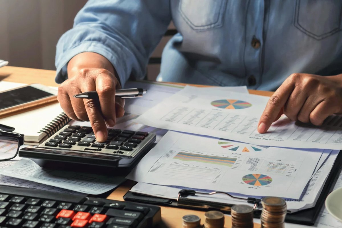 Accountant working at a desk