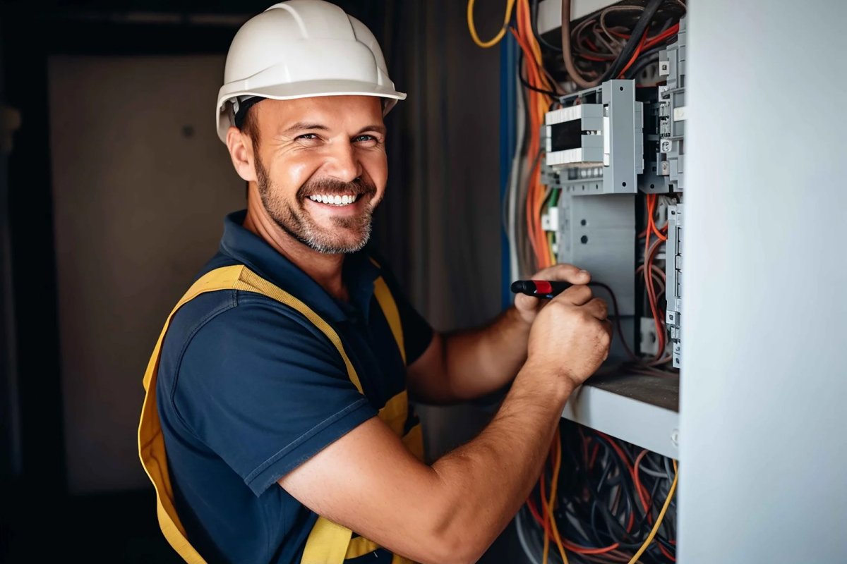 electrical-technician working on board